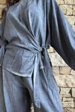 Lindin Linen Blend Kimono Top Washed Navy